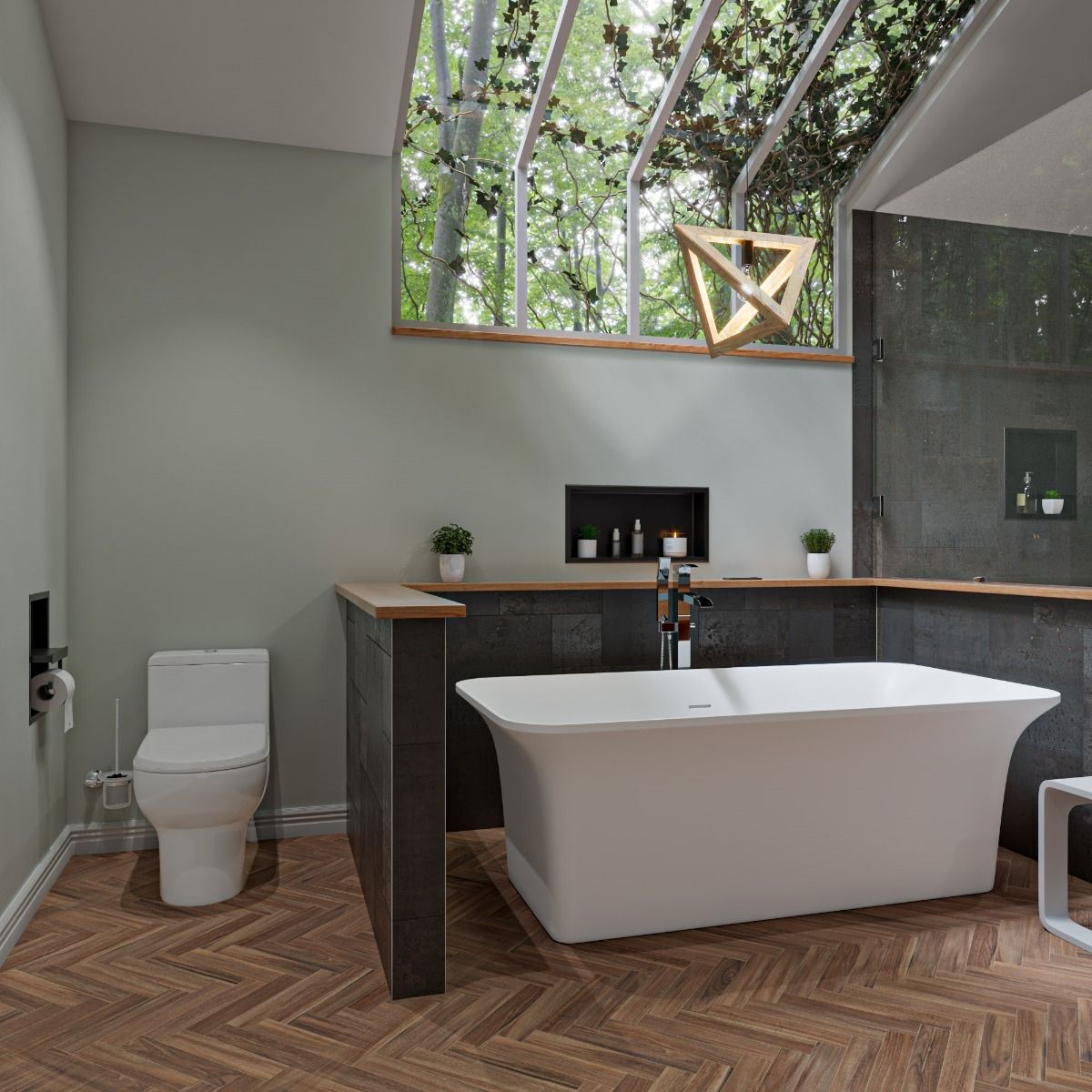 ALFI brand AB9942 67" White Rectangular Solid Surface Smooth Resin Soaking Bathtub - Elite Vitality