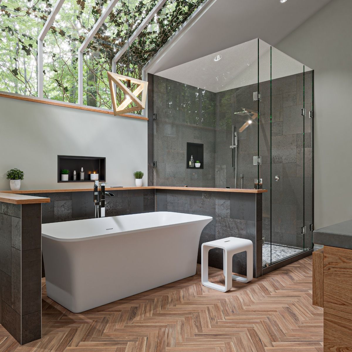 ALFI brand AB9942 67" White Rectangular Solid Surface Smooth Resin Soaking Bathtub - Elite Vitality