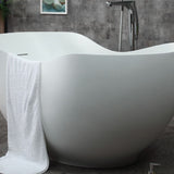 ALFI brand AB9949 66" White Solid Surface Smooth Resin Soaking Bathtub - Elite Vitality