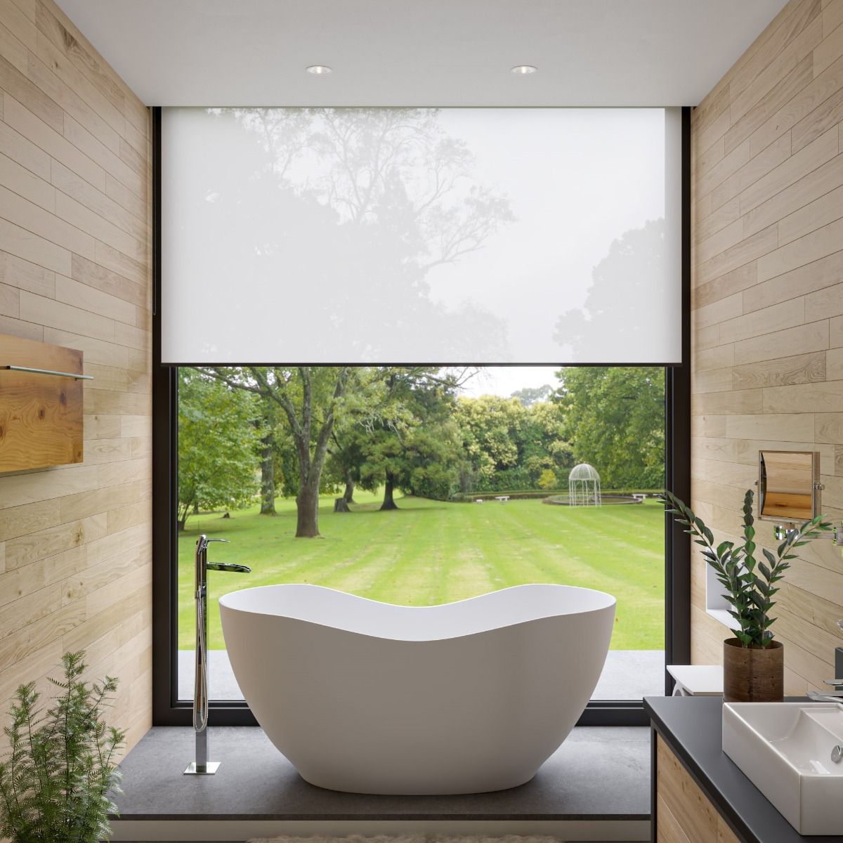 ALFI brand AB9949 66" White Solid Surface Smooth Resin Soaking Bathtub - Elite Vitality