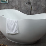 ALFI brand AB9949 66" White Solid Surface Smooth Resin Soaking Bathtub - Elite Vitality