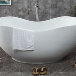 ALFI brand AB9949 66" White Solid Surface Smooth Resin Soaking Bathtub - Elite Vitality