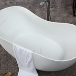 ALFI brand AB9949 66" White Solid Surface Smooth Resin Soaking Bathtub - Elite Vitality