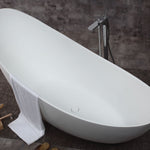 ALFI brand AB9951 73" White Solid Surface Smooth Resin Soaking Slipper Bathtub - Elite Vitality