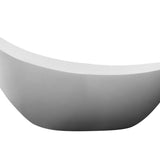 ALFI brand AB9951 73" White Solid Surface Smooth Resin Soaking Slipper Bathtub - Elite Vitality