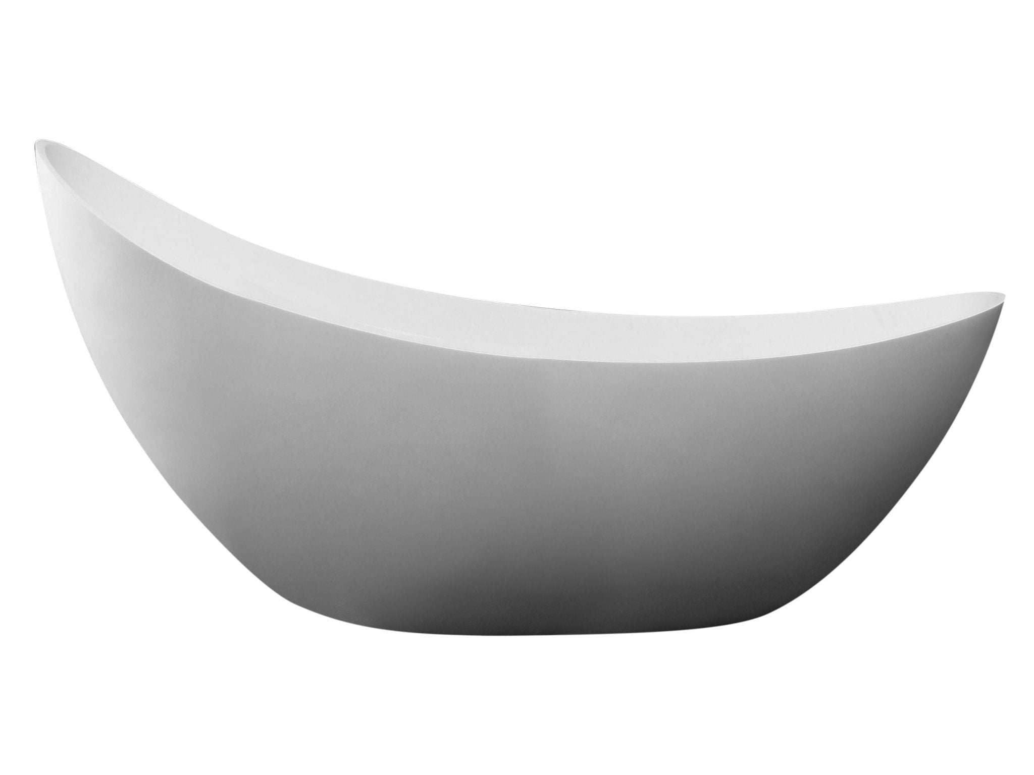 ALFI brand AB9951 73" White Solid Surface Smooth Resin Soaking Slipper Bathtub - Elite Vitality