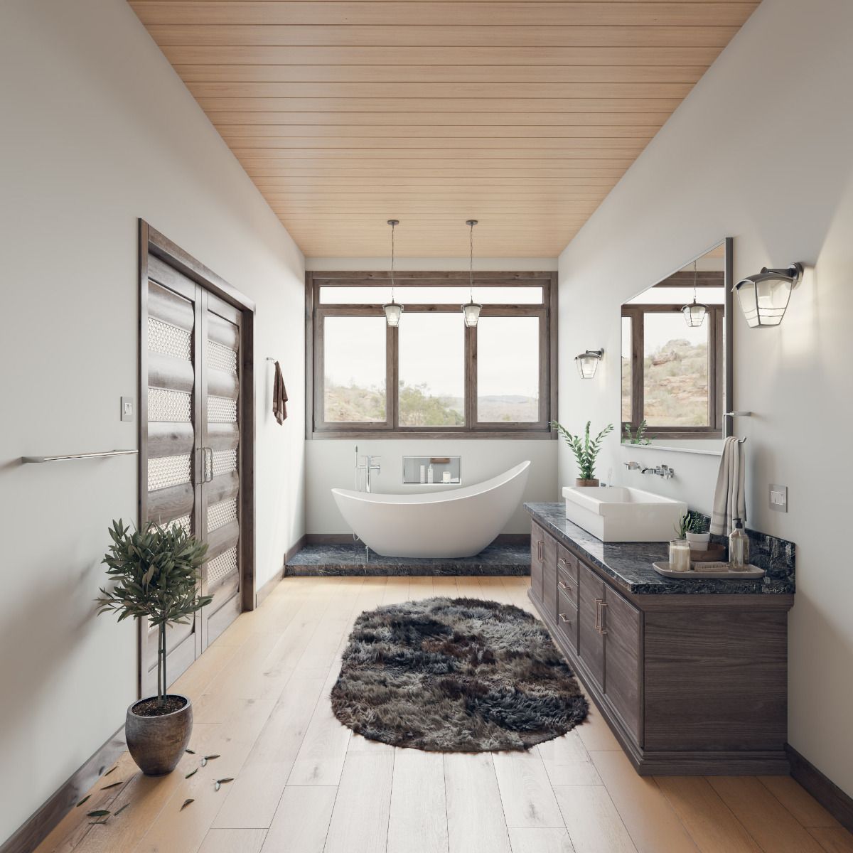 ALFI brand AB9951 73" White Solid Surface Smooth Resin Soaking Slipper Bathtub - Elite Vitality