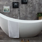 ALFI brand AB9951 73" White Solid Surface Smooth Resin Soaking Slipper Bathtub - Elite Vitality