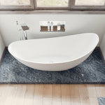 ALFI brand AB9951 73" White Solid Surface Smooth Resin Soaking Slipper Bathtub - Elite Vitality