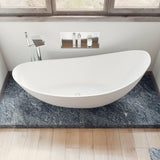 ALFI brand AB9951 73" White Solid Surface Smooth Resin Soaking Slipper Bathtub - Elite Vitality