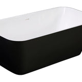 ALFI brand AB9952BM 67" Black & White Matte Rectangular Solid Surface Resin Soaking Bathtub - Elite Vitality