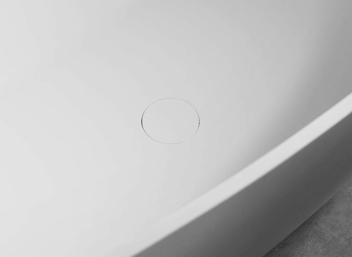 ALFI brand AB9975 59" White Oval Solid Surface Resin Soaking Bathtub - Elite Vitality