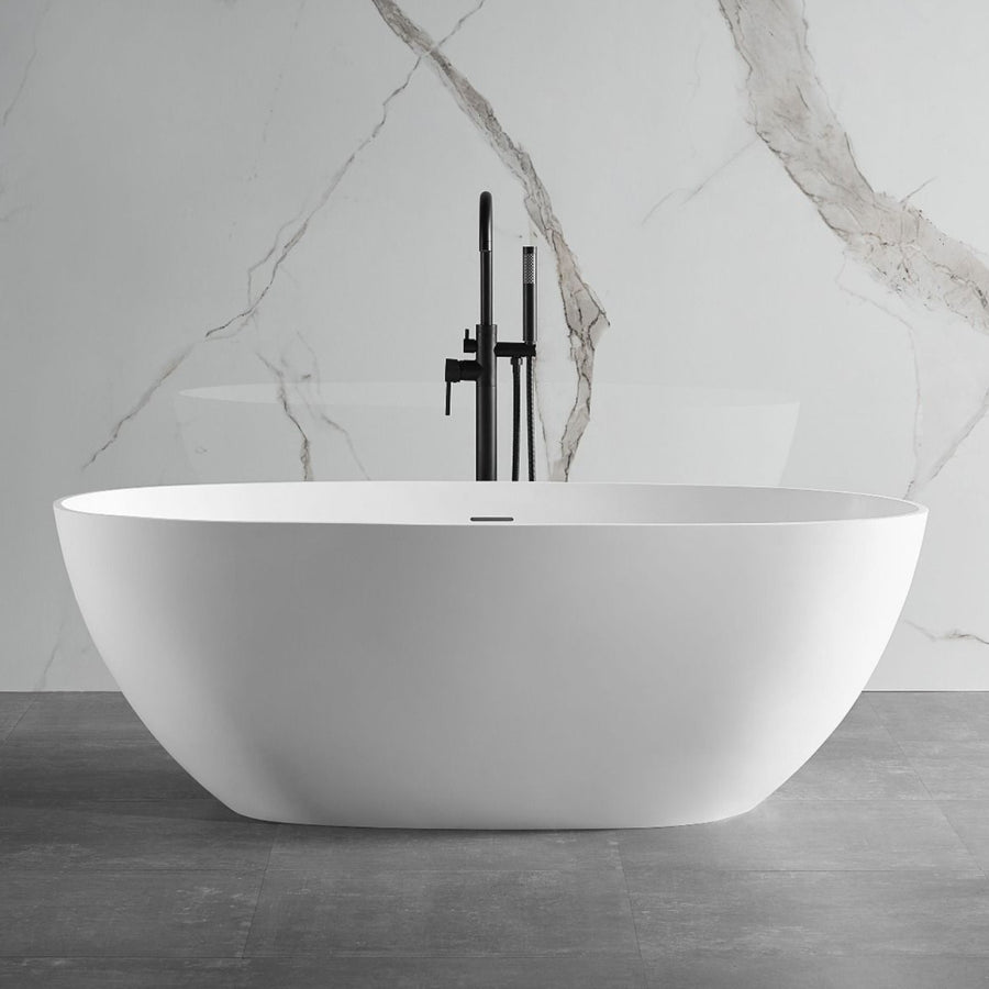 ALFI brand AB9975 59" White Oval Resin Bathtub
