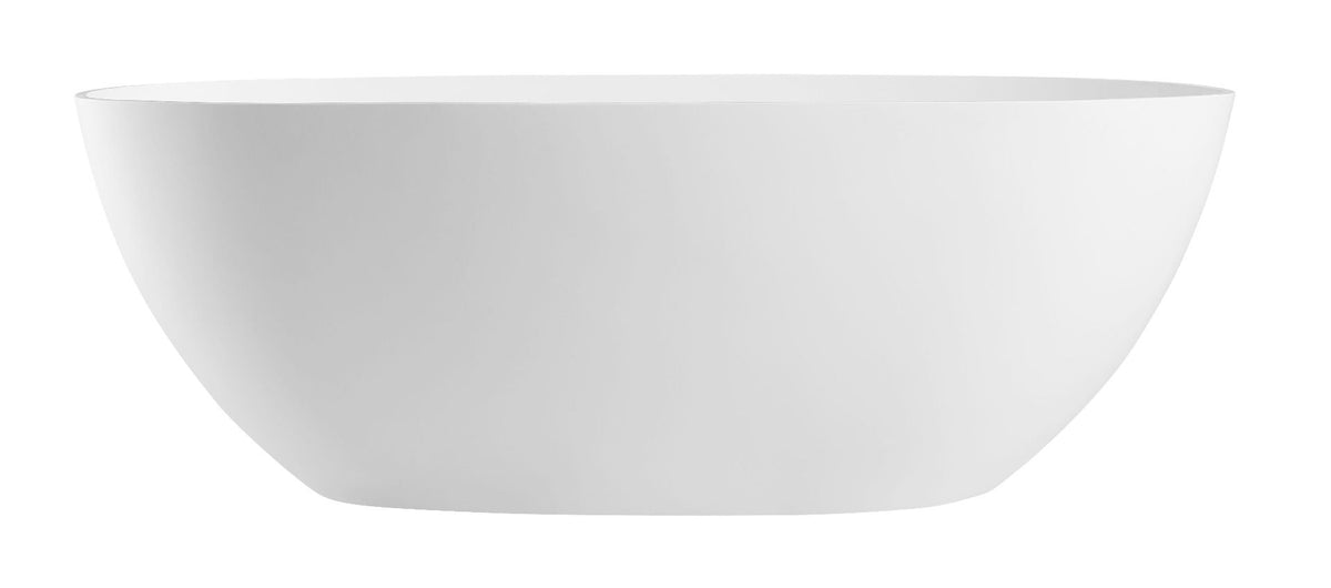 ALFI brand AB9975 59" White Oval Solid Surface Resin Soaking Bathtub - Elite Vitality