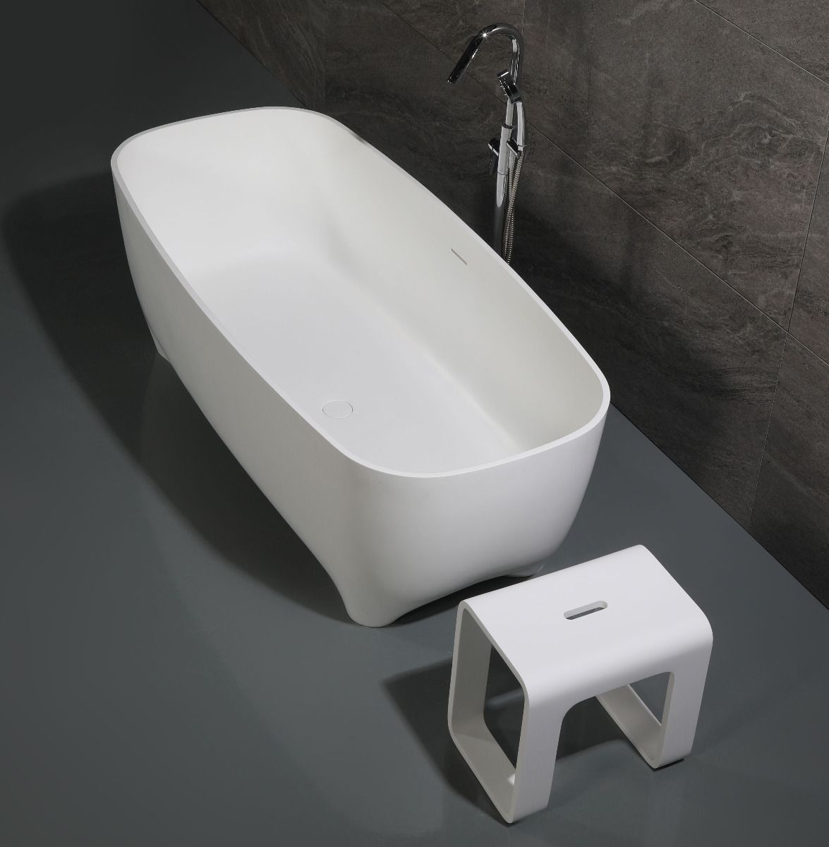ALFI brand AB9980 67" White Matte Solid Surface Resin Bathtub - Elite Vitality