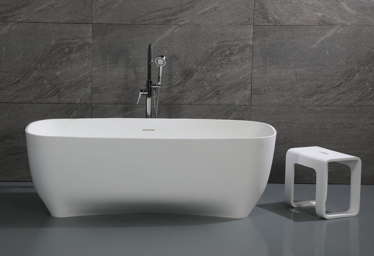 ALFI brand AB9980 67" White Matte Solid Surface Resin Bathtub - Elite Vitality