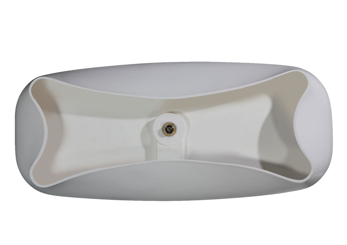 ALFI brand AB9980 67" White Matte Solid Surface Resin Bathtub - Elite Vitality