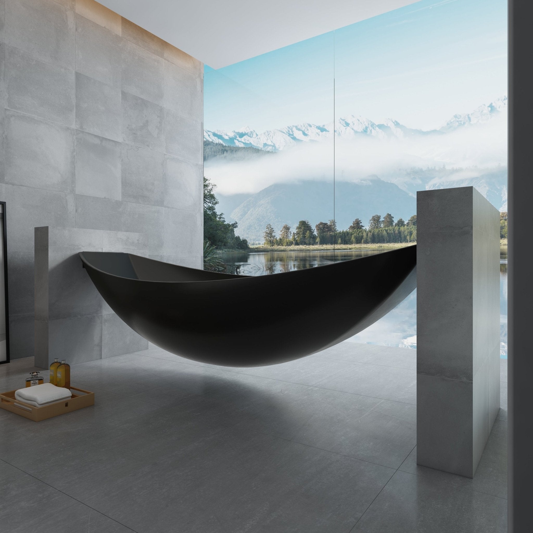 ALFI brand Hammock Tub Acrylic Black - Elite Vitality