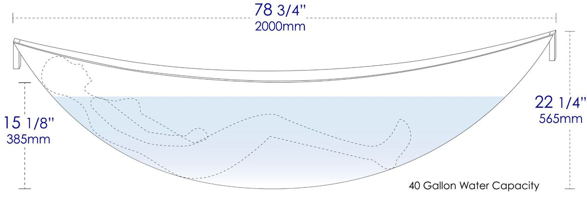 ALFI brand HammockTub1 79" Acrylic Suspended Wall Mounted Hammock Bathtub - Elite Vitality