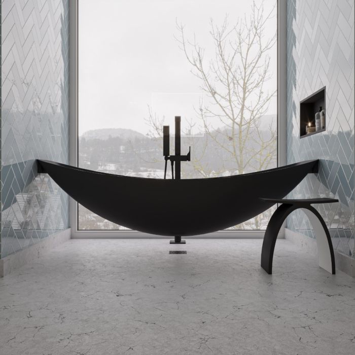 ALFI brand HammockTub1 79" Acrylic Suspended Wall Mounted Hammock Bathtub - Elite Vitality
