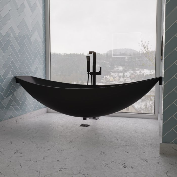 ALFI brand HammockTub1 79" Acrylic Suspended Wall Mounted Hammock Bathtub - Elite Vitality