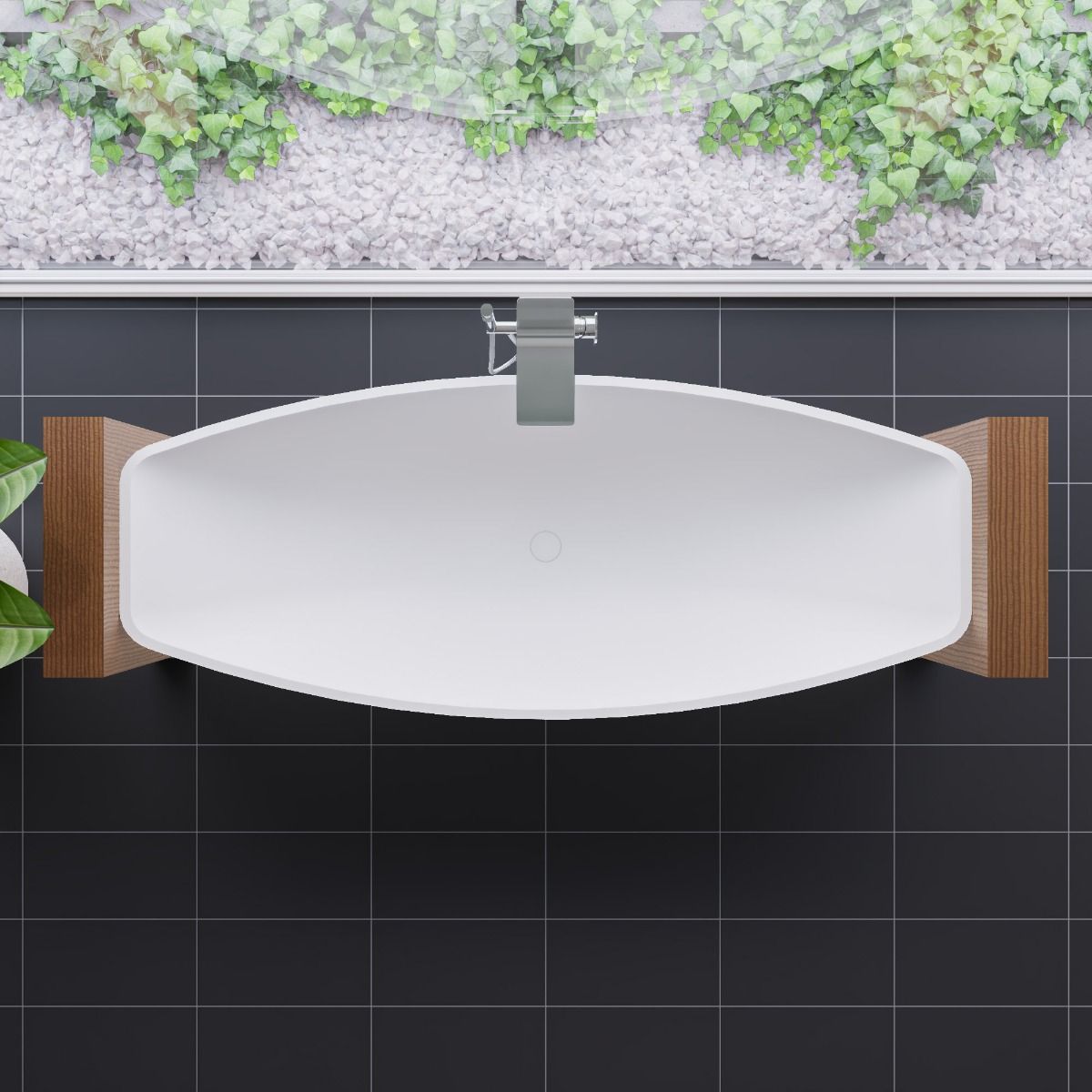 ALFI brand HammockTub1 79" Acrylic Suspended Wall Mounted Hammock Bathtub - Elite Vitality