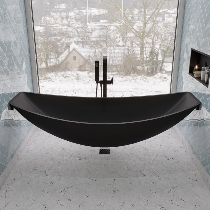 ALFI brand HammockTub1 79" Acrylic Suspended Wall Mounted Hammock Bathtub - Elite Vitality