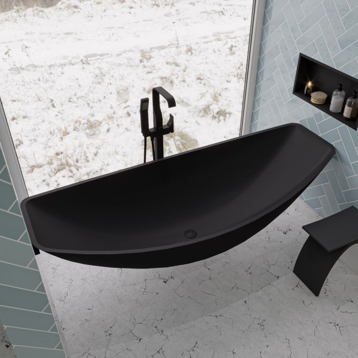 ALFI brand HammockTub1 79" Acrylic Suspended Wall Mounted Hammock Bathtub - Elite Vitality