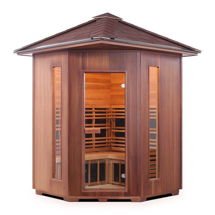 Enlighten Sauna Diamond 4 Corner Infrared/Traditional Sauna - Elite Vitality