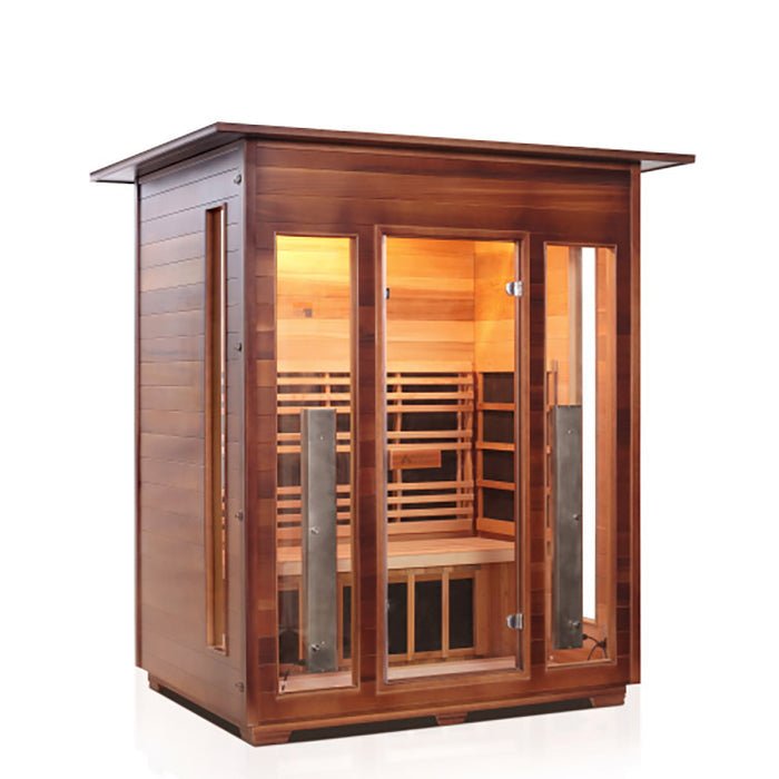 Enlighten Sauna Rustic 3 Full Spectrum Infrared Sauna - Elite Vitality