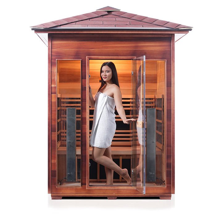 Enlighten Sauna Rustic 3 Full Spectrum Infrared Sauna - Elite Vitality