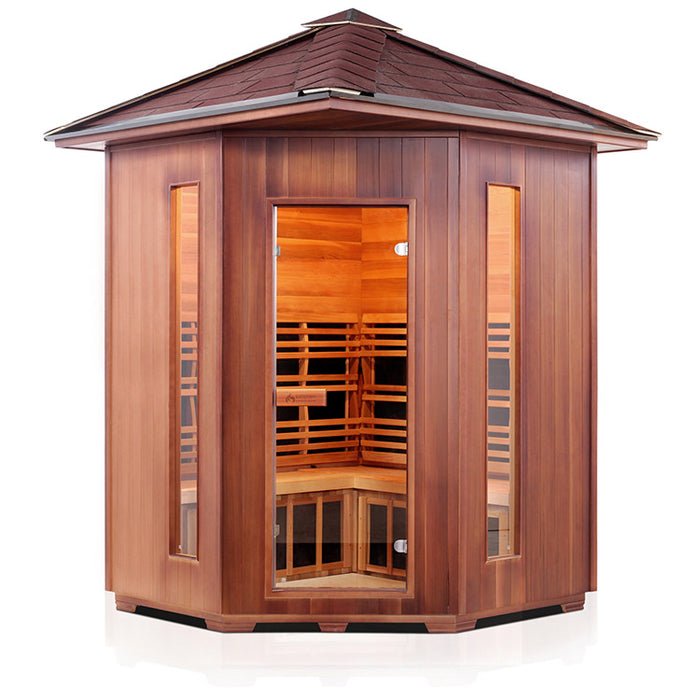 Enlighten Sauna Rustic 4 Corner Full Spectrum Infrared Sauna - Elite Vitality