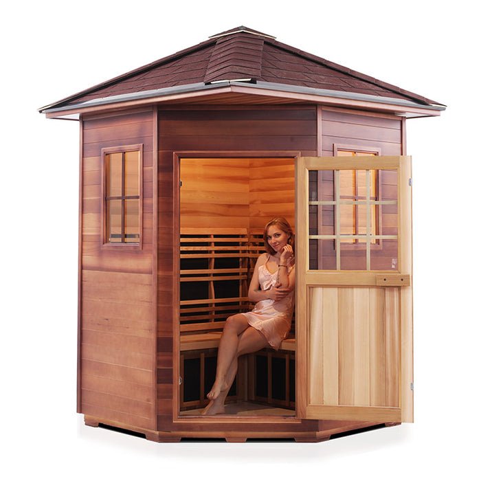 Enlighten Sauna Sierra 4 Corner Full Spectrum Infrared Sauna - Elite Vitality