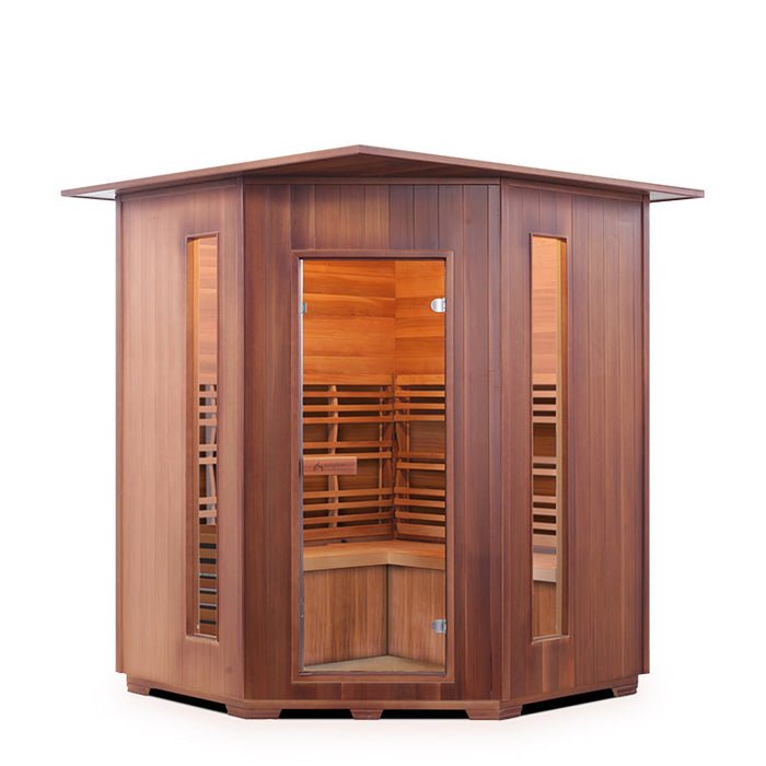 Enlighten Sauna SunRise 4 Corner Dry Traditional Sauna - Elite Vitality