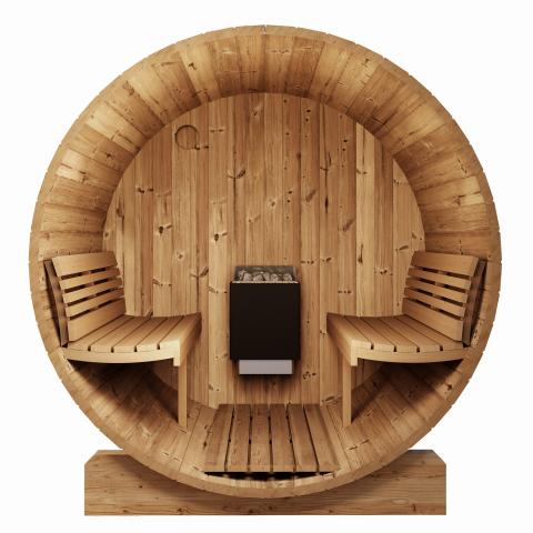 SaunaLife Model E7G Sauna Barrel Glass Front - Elite Vitality