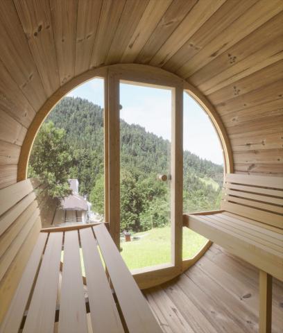 SaunaLife Model E8G Sauna Barrel Glass Front - Elite Vitality