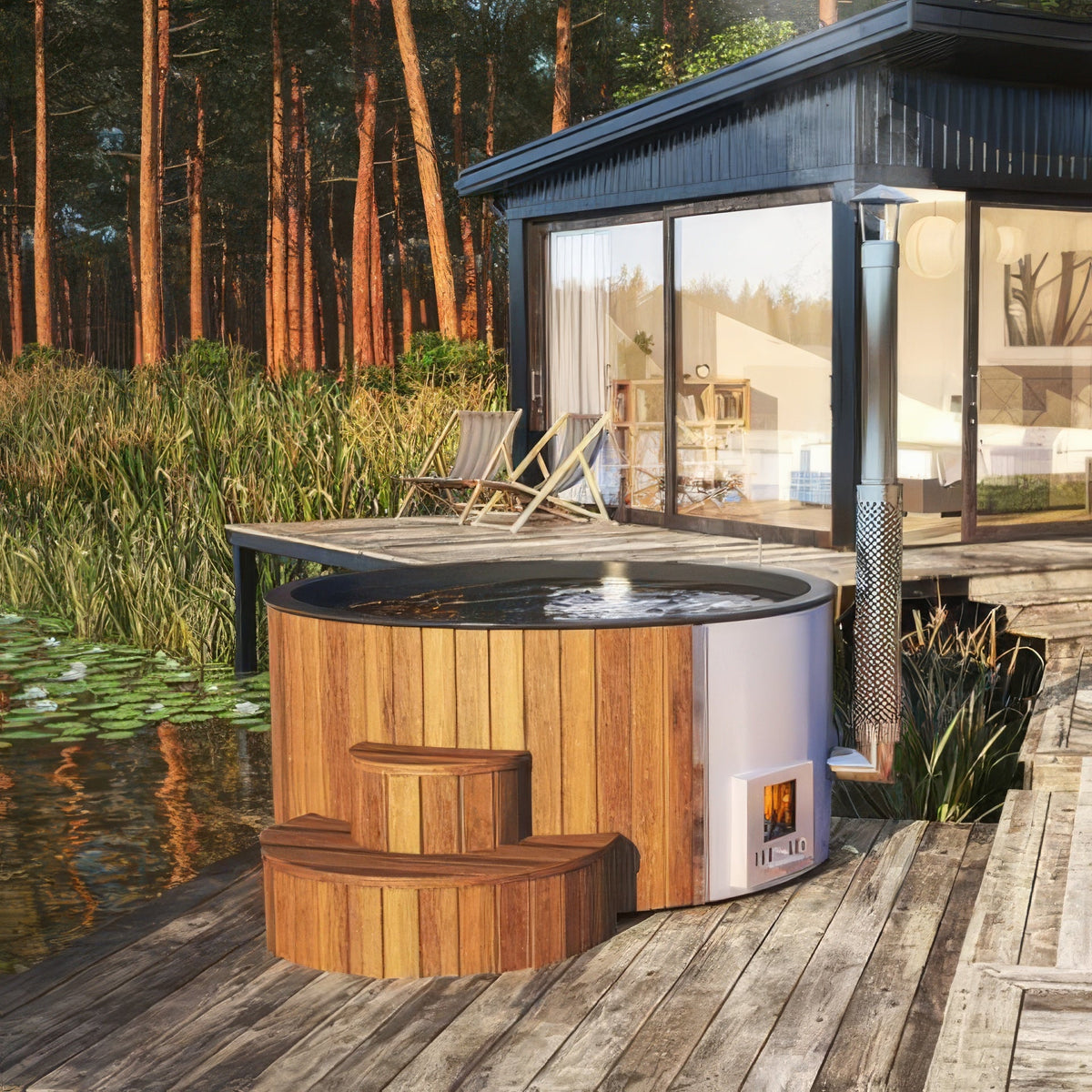 SaunaLife Model S4N Wood-Fired Hot Tub - Elite Vitality