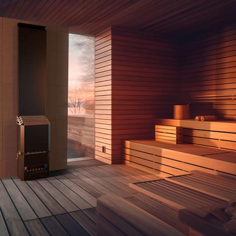 Saunum AIR 10 WiFi Sauna Heater Package 9.6 kW Black - Elite Vitality